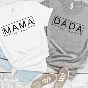 Custom Mama Dada shirt, Personalized Mama & Dada Shirt, Pregnancy Announcement Tee, Matching Parents Outfit Gifts, Custom Couple Shirts