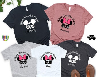 Custom Name Disneyland Family Vacation 2025 Matching Shirts, Disneyworld Group Shirts, Personalized Disneyland Trip Shirts, Disney Squad Tee