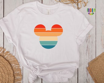 Retro Sunset Mickey Mouse T-Shirt, Family Vacation Tee