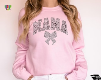 Leopard Mama Sweatshirt: Gildan Mom Life Shirt