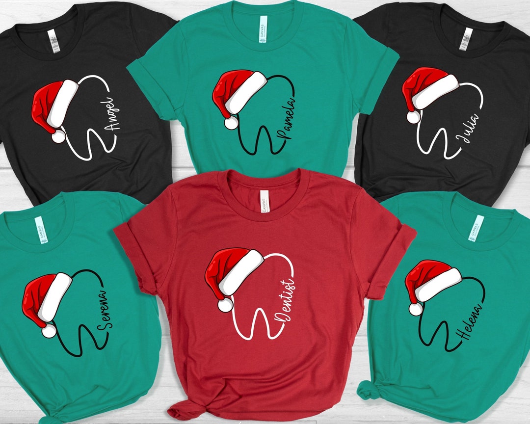 Custom Dentist Christmas Shirt, Dentist Personalized Shirt, Tooth Shirt, Cute Tooth Tees, Dental