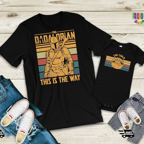 Dadalorian And Son Shirt, Starwars Dad Shirt, First Fathers Day, Dad and Baby Matching Shirts, Matching TShirt Father and Son, New Dad Gifts