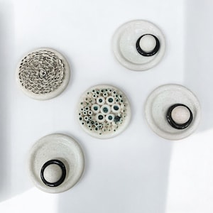 Handmade Glazed Ceramic Wall Art: 3D Coral Sculpture, Set of 5