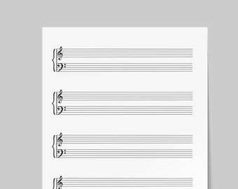 BLANK PIANO SHEET Music, Piano Manuscript Paper, Printable Blank Staff Paper, Blank Sheet Music, Music Classroom, Piano Teacher, Compose