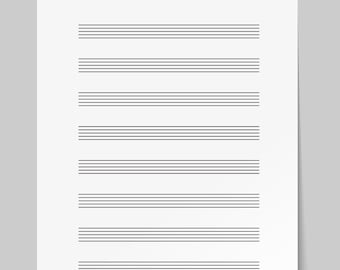 BLANCO VEL MUZIEK A4, onbeperkt printen thuis personeelspapier, grootboekpapier, blanco manuscriptpapier, staafpapier van 10 regels, schrijf je eigen muziek