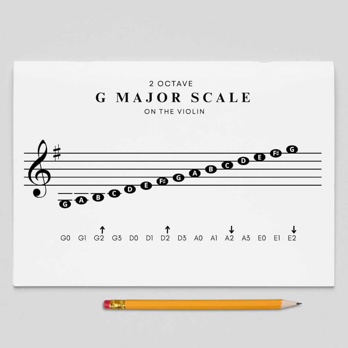 G MAJOR SCALE Violin Printable, Beginner Violin, Violin Teacher ...