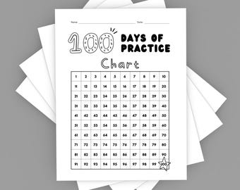 100 Days Of Practice Chart, One Hundred Days Challenge, Violin Practice, Piano Tracker, Music Practice Log, Music Teacher Resource Printable