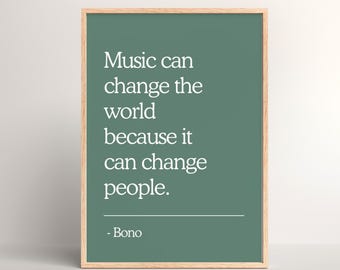 Inspirational Music Quote Poster, Music Wall Art, Music Classroom Poster, Musician Gift, Music Room Decor, Inspiring Music Quote Print, Pdf