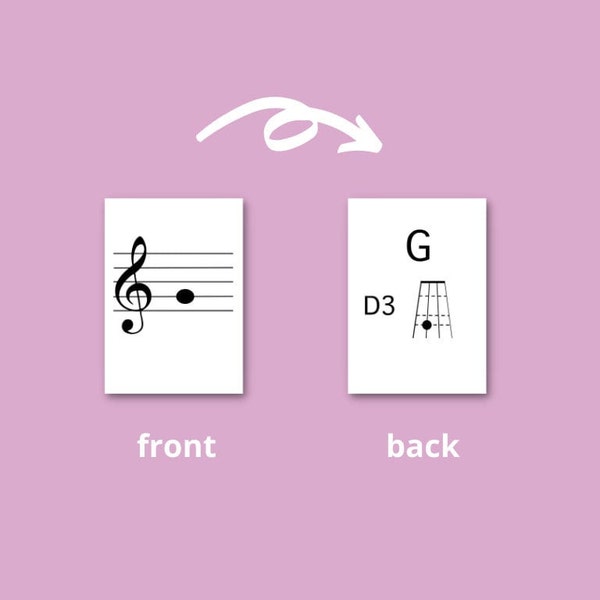 VIOLIN NOTE FLASHCARDS -Instant Download, Learn The Violin Notes, Beginner Music Note Reading Flash cards, Treble Clef Flash Cards Violin