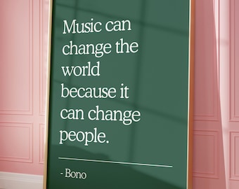 Inspirational Music Quote Poster, Music Wall Art, Music Classroom Poster, Musician Gift, Music Room Decor, Inspiring Music Quote Print, Pdf