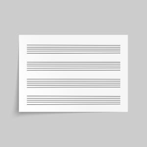 Blanco personeelspapier voor kinderen, liggend, afdrukbaar, blanco groot manuscriptpapier, blanco bladmuziek pdf, schrijf je eigen muziekpapier voor kinderen
