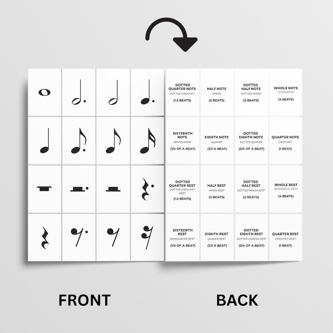 Musical Rests Template.pdf Music Note and Rest Values FLASHCARDS, Printable Notes and Rests Flash ...