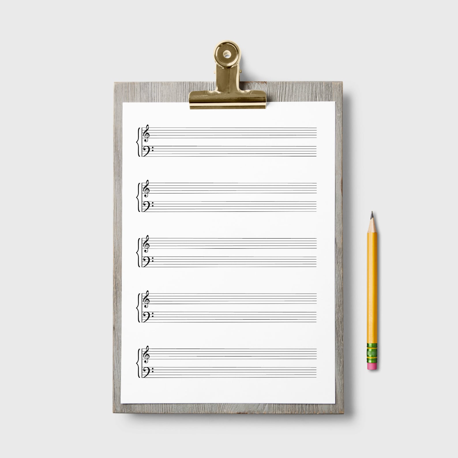 BLANK PIANO SHEET Music, Piano Manuscript Paper, Printable Blank Staff ...