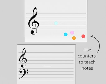 GIANT MUSIC STAFF Printable, Giant Treble Clef, Music Teaching Resource, Music Classroom, Staff Paper, Music Notation Poster, Piano Staff