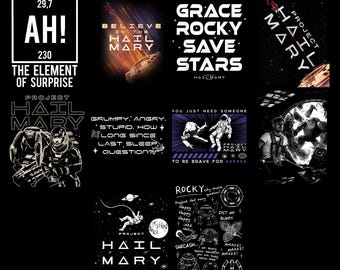 12+ Project Hail Mary PNG Bundle | Sci Fi Book Lover Sublimation Design | Grace Rocky Space | Instant Download