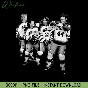 May include: Black and white image of a hockey team in their jerseys. The jerseys have the word "BRIAR" and numbers on them. The image also includes the text "300DPI - PNG FILE - INSTANT DOWNLOAD".
