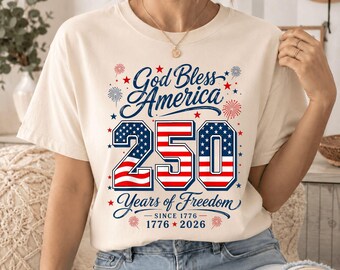 Dios bendiga a América 250 años PNG, Cruz patriótica cristiana PNG, Aniversario, Fe, Día de la Independencia de EE. UU. Gráfico, 1776-2026 PNG