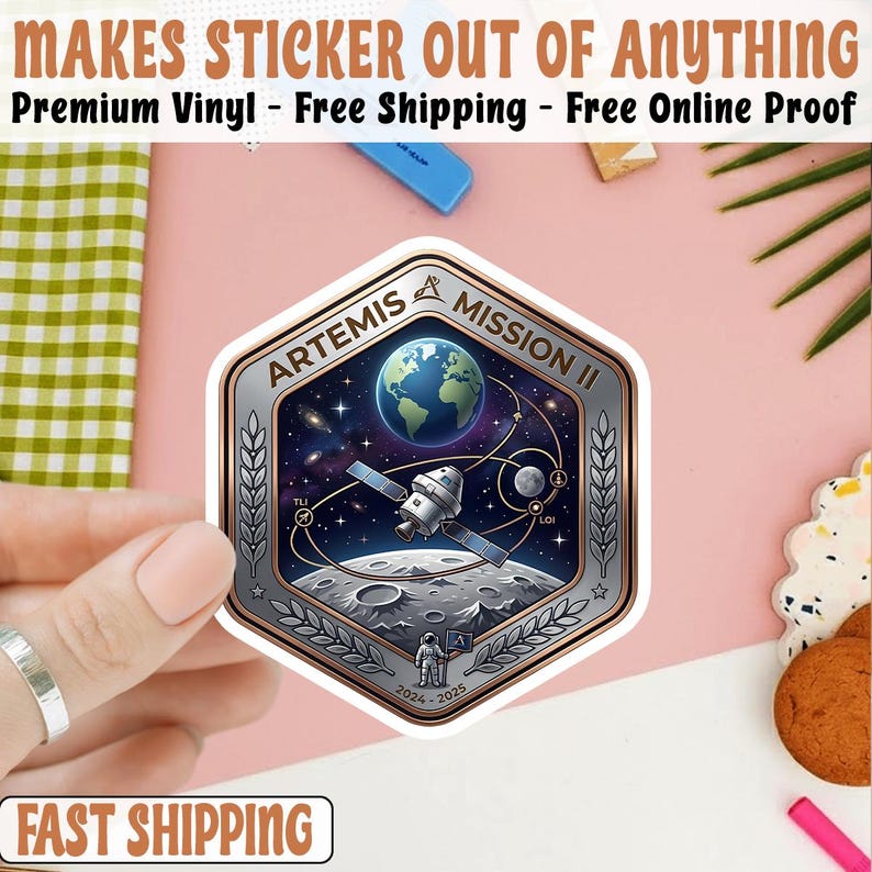 Artemis II 2026 Mission Patch Sticker | Space Rocket Moon Launch ...