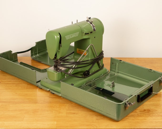 Rare Elna Supermatic 19521956 Sewing Machine Vintage Green Elna Sewing