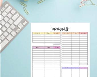 Printable Monthly Budget Tracker