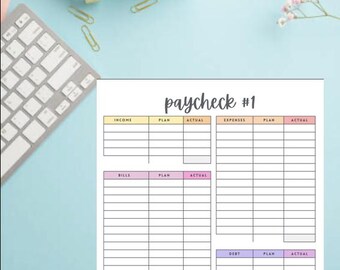 Printable Paycheck Budget Tracker