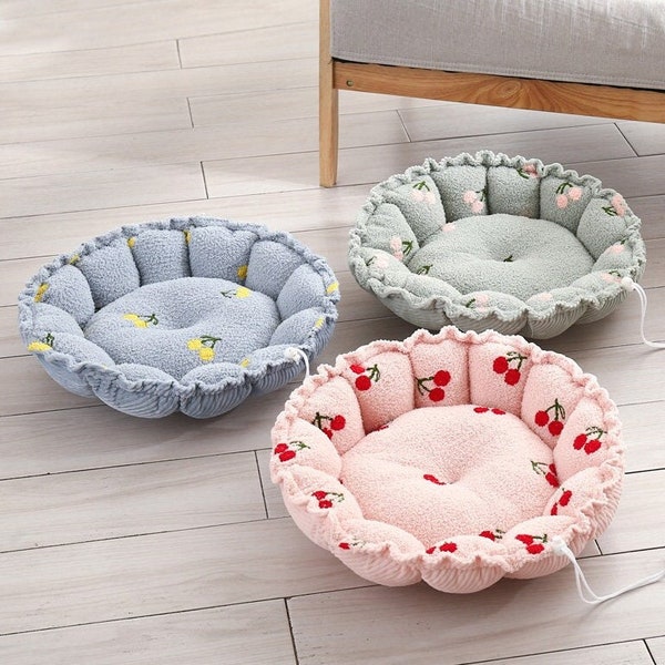 Super Cute 2-Ways Cherry Dot design Cat & Dog Bed