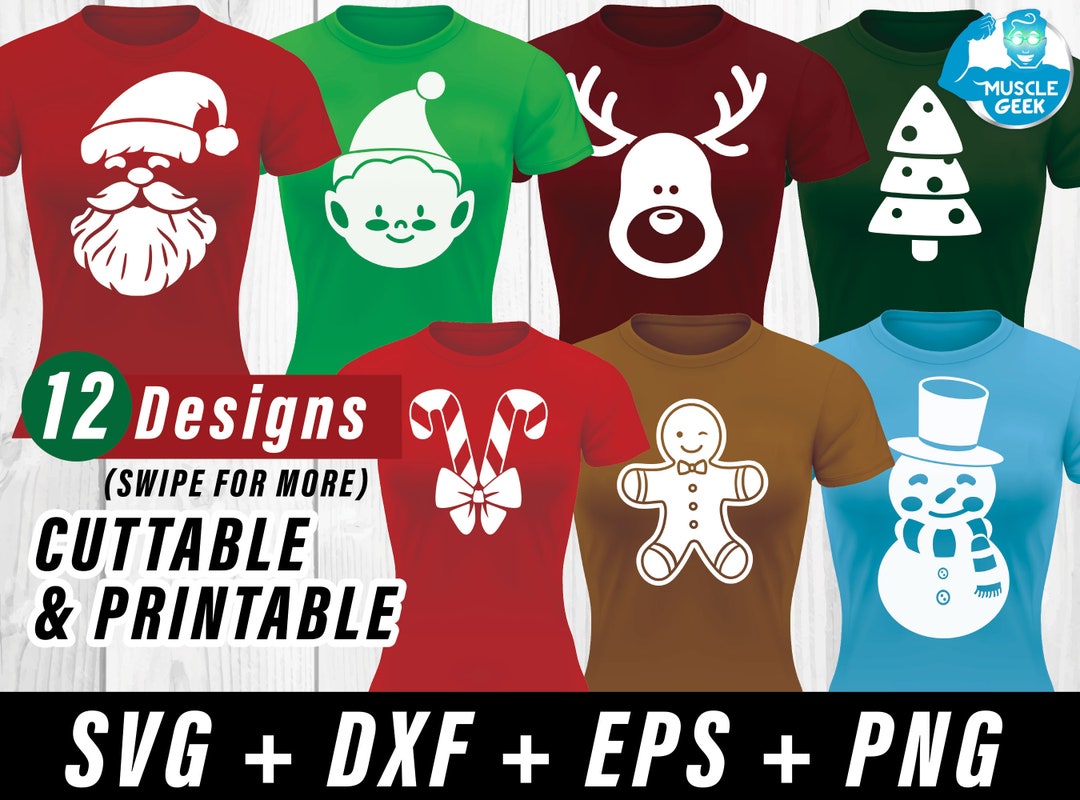Christmas SVG Bundle - Cricut - Svg Dxf Png Eps - Santa, Elf, Reindeer ...