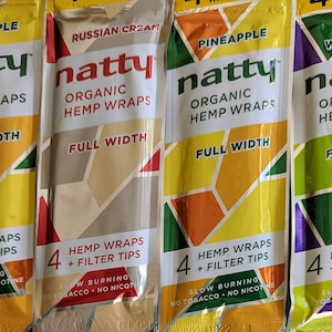 Natty Full Width Hemp Wraps -  4 Wraps Per Pack