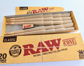 RAWコーンクラシック キングサイズ 100パック 天然のプレロール巻紙 Amazon.co.jp: RAW クラシックプリロールコーン キングサイズ