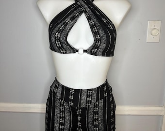 Conjunto boho relajado - conjunto de dos piezas - ropa para fiestas - atuendo para festivales - atuendo boho - atuendos hippies - top versátil