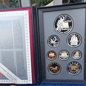 1997 Royal Canadian Mint Doppeldollar-Proof-Set – 25-jähriges Jubiläum der Summit-Serie von 1972 – Komplett mit Originaletui und Echtheitszertifikat