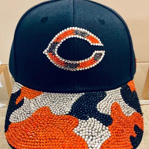 Chicago Bears Hat With Rhinestone - Etsy