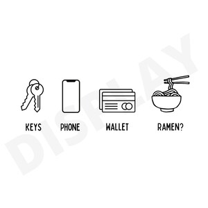 Ramen | Wanddecoratie | Keys Phone Wallet List | Woondecoratie | Housewarming Cadeau