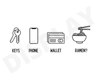 Ramen | Wall Decor | Keys Phone Wallet List | Home Decor | Housewarming Gift