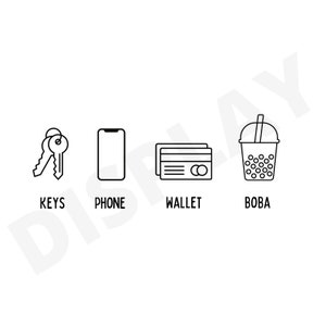 Boba Bubble Tea | Wanddecoratie | Keys Phone Wallet List | Woondecoratie | Housewarming Cadeau