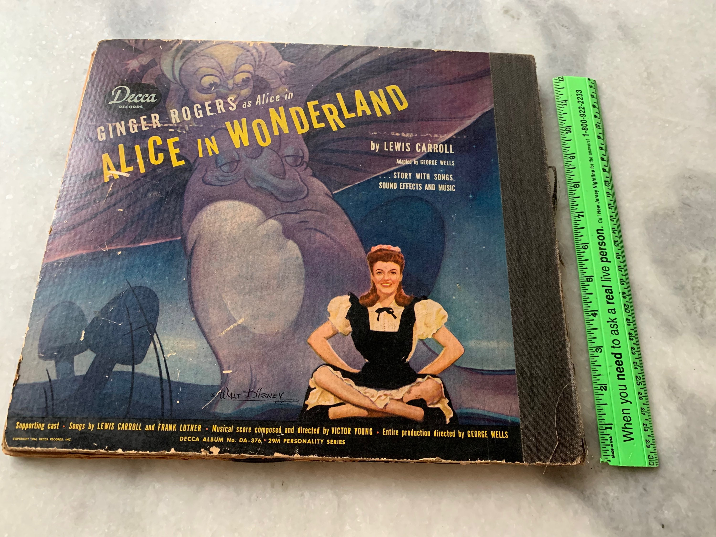 Alice in Wonderland LP Set, With Ginger Rodgers, Adapted by George