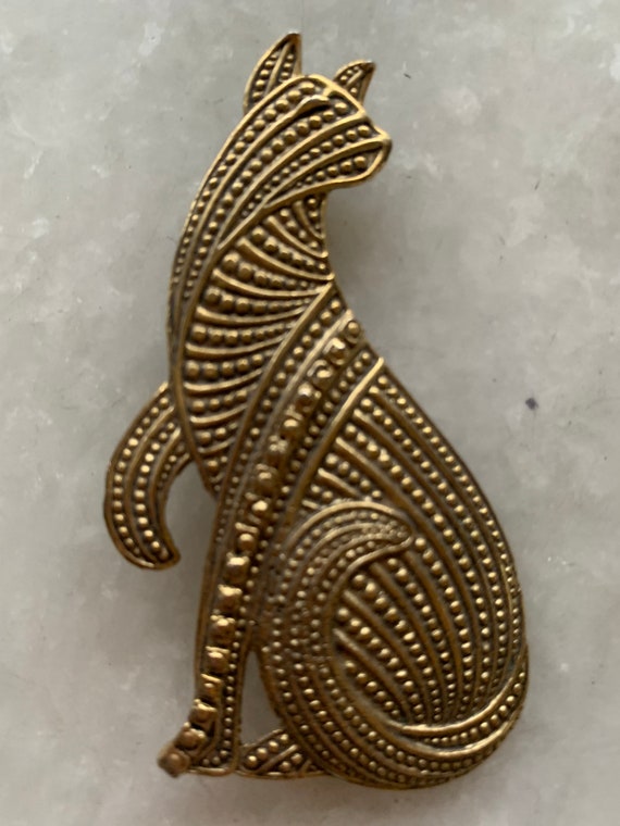 Brass, Art Deco Style, Cat Pin