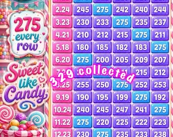 275 et 140 planches de bingo à bonbons à chaque rangée, 2 planches un modèle