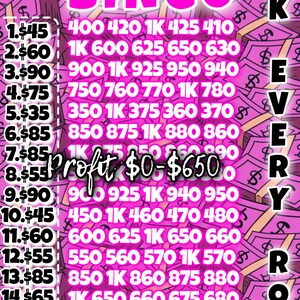 1k jede Reihe Bingo. Suchen Sie sich Ihr Zahlungs Bingo aus
