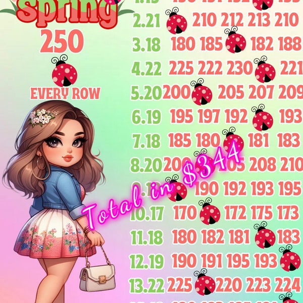 250 every row hello spring pyp bingo board