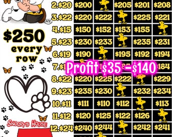 250 every row pyp bingo board with profit