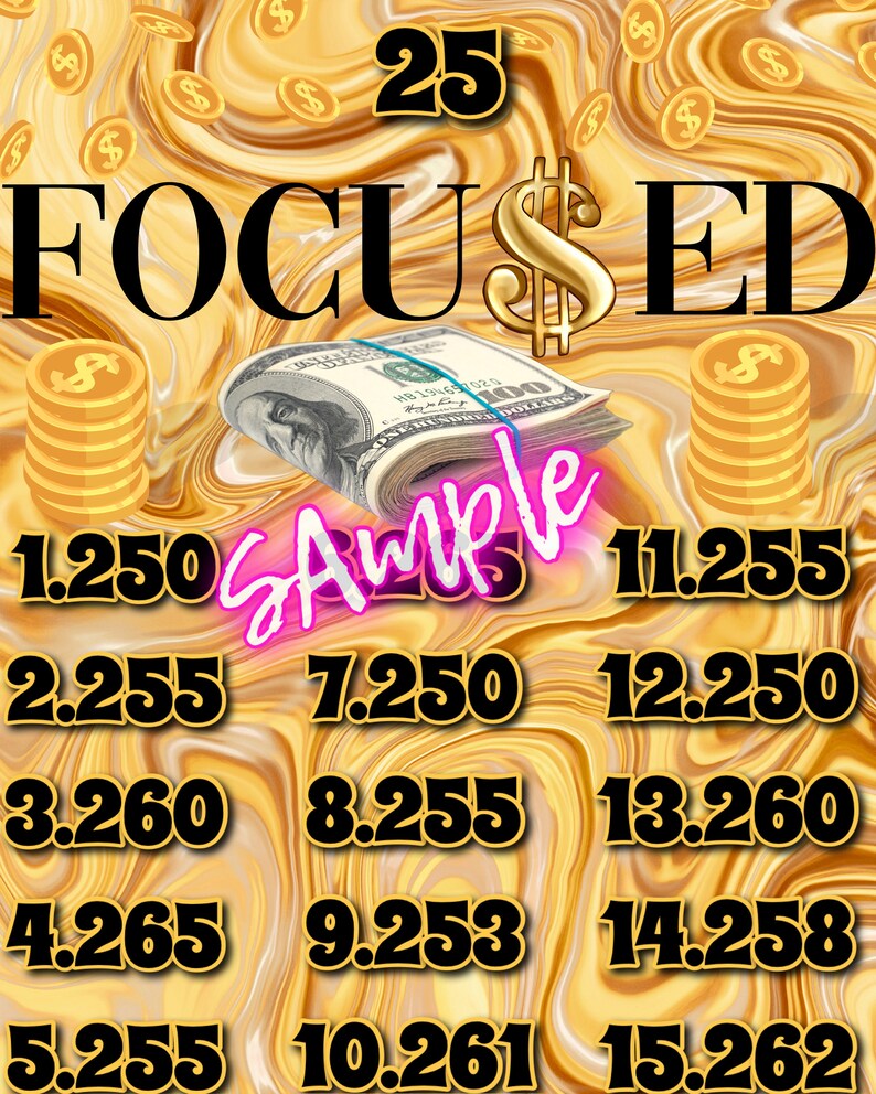Stay Focused 25 Bingo - Etsy