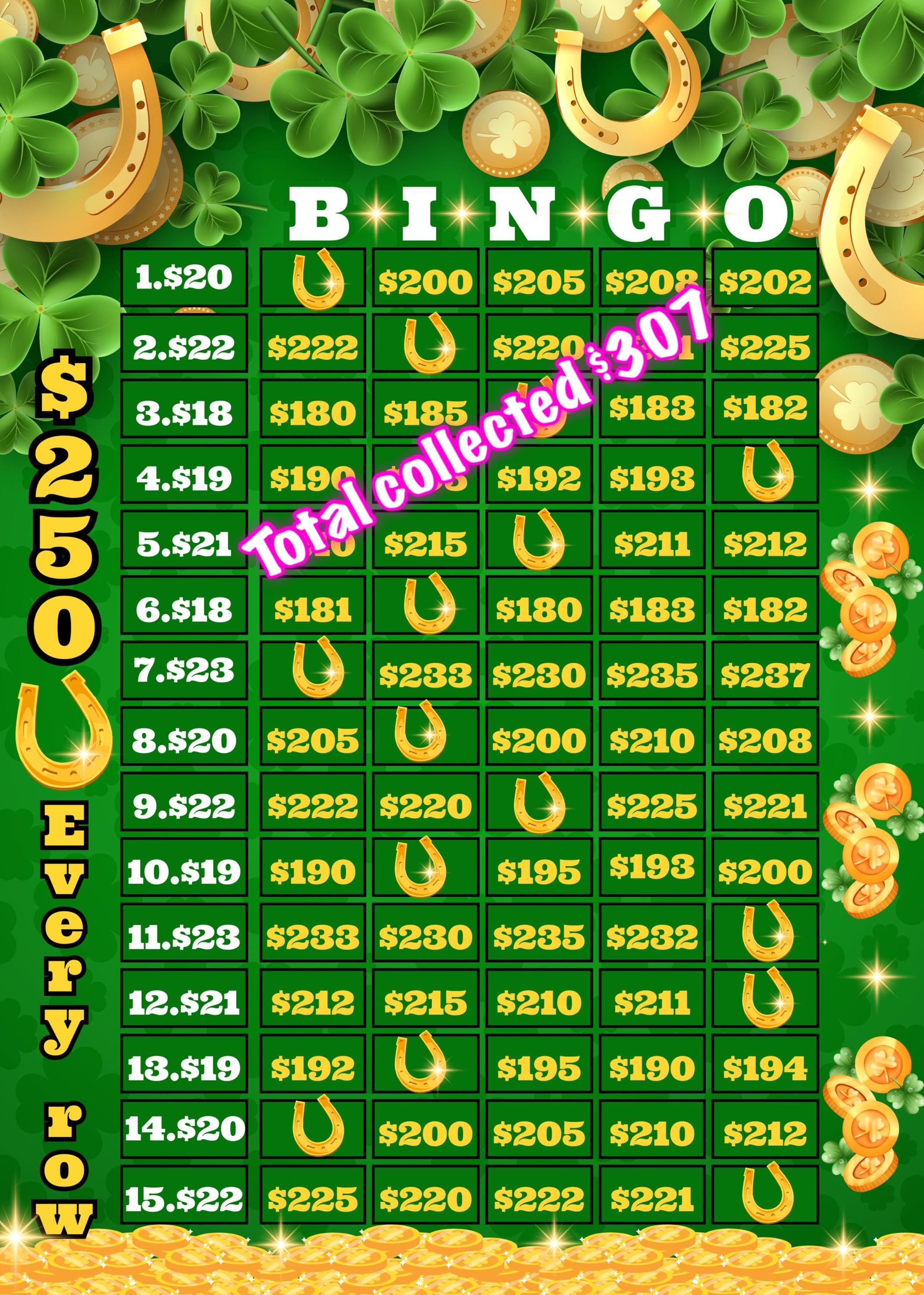 250 every row st Patrick’s day   bingo board