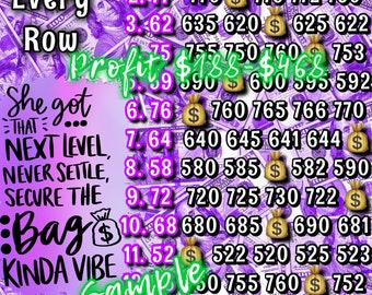 800 every row pyp bingo board with profit