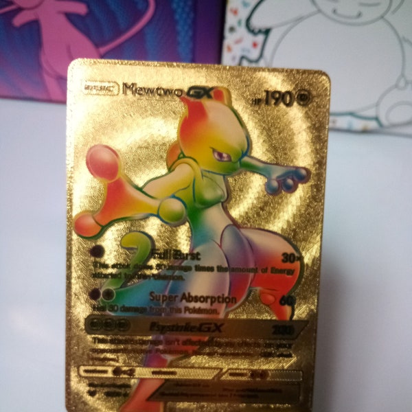 Gold Rainbow Pokemon Cards VStar, Vmax, GX, EX | 55 Card Deck with Box | Charizard VStar Gold Rainbow Fan Art