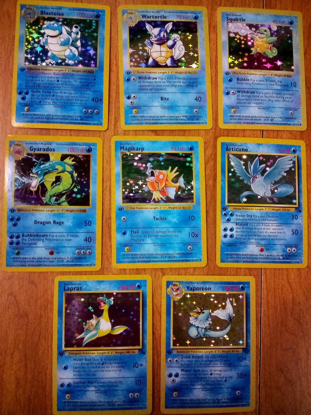 Edition One Pokemon Pokemon Vintage 1st Edition Base Set Holo Reproductions - Water Type ...