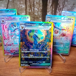 Prismatic Evolutions English Textured Holo Pokemon Cards Full Art Reproductions Eeveelutions Rare Mint Condition Umbreon and More!