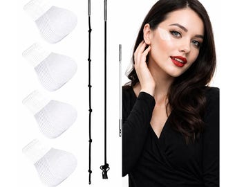 Face Lift Bands & Tapes – Invisible Instant Lifting System | Anti-Wrinkle Facial Tightening Strips (Dark hair)
