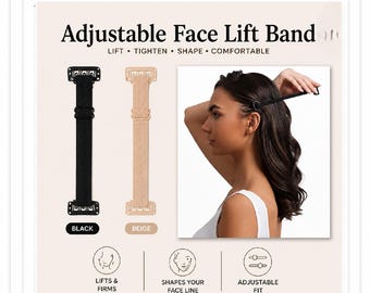 Facelift Bands with Clips Invisible Face Stretching Lifting Strap Adjustable Elastic Band Face Slimming Band