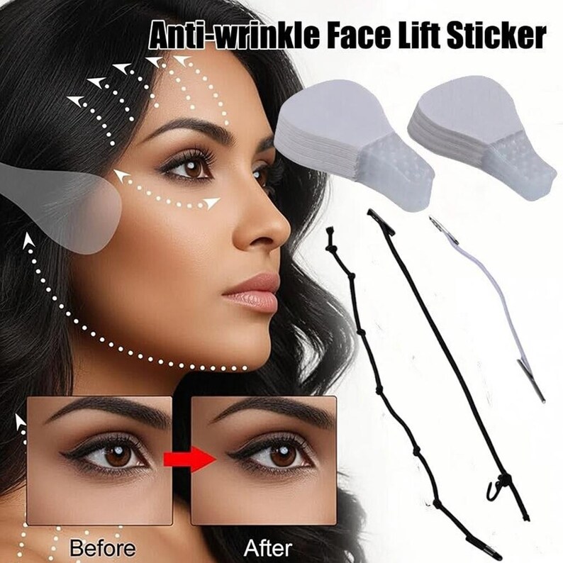Instant Facelift Invisible Kit ,V Shape Lift Tape Stickers for Wrinkles ...